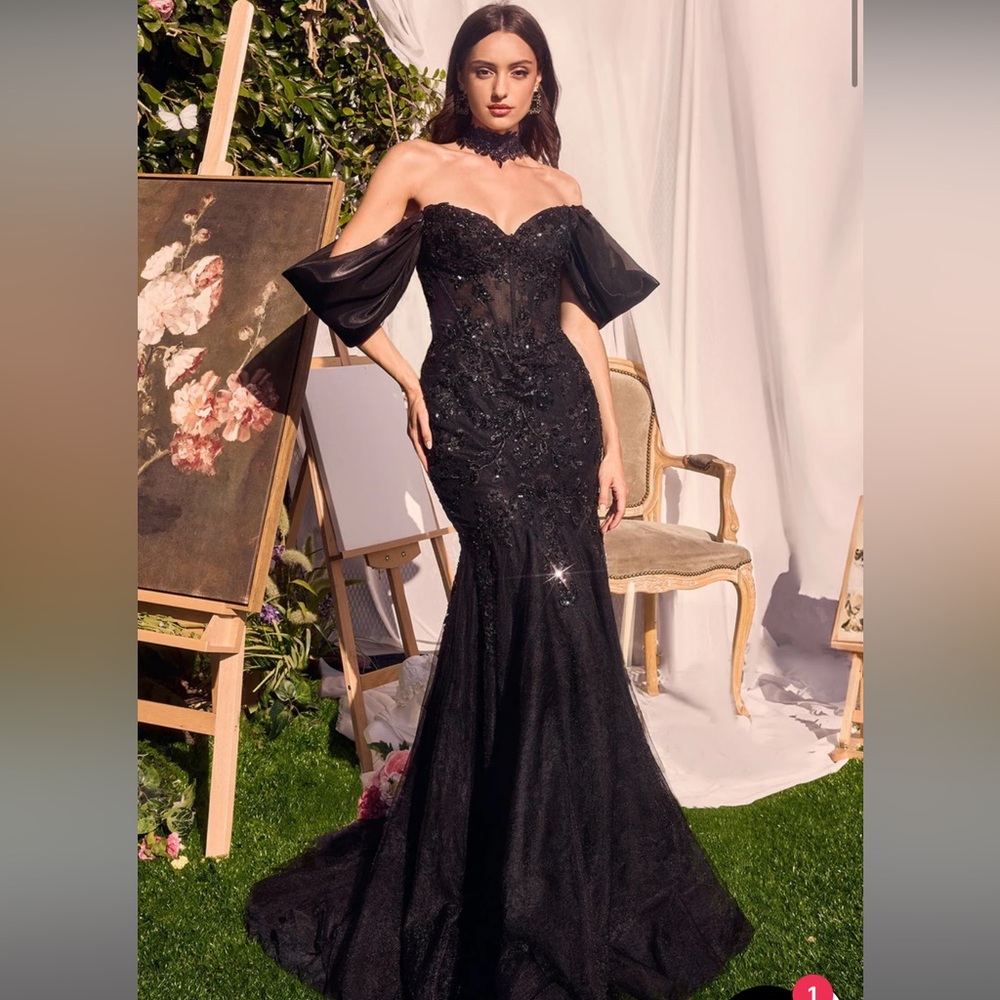 Elegant Black Off-Shoulder Gown